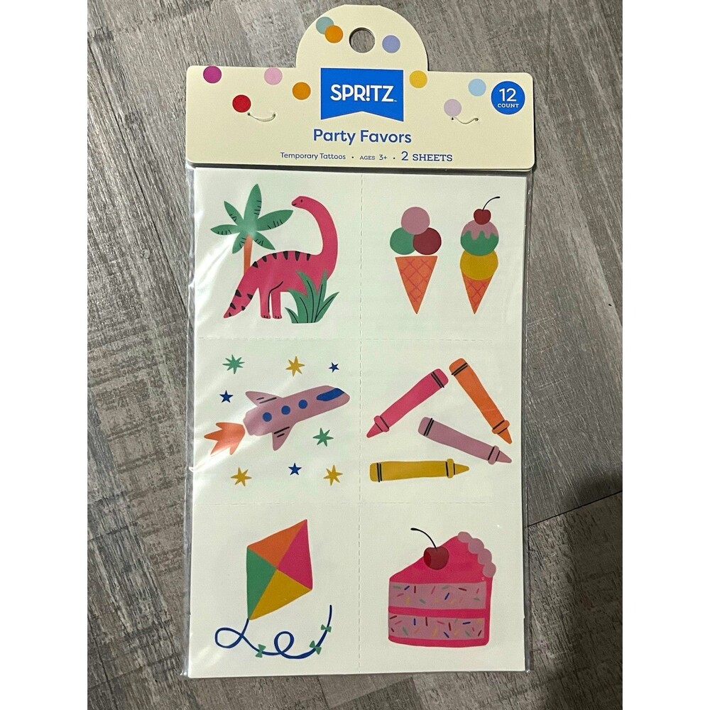 Spritz Temporary Tattoos 12 Tattoos (1 Pack) Party Favor Birthday Goodie Bag